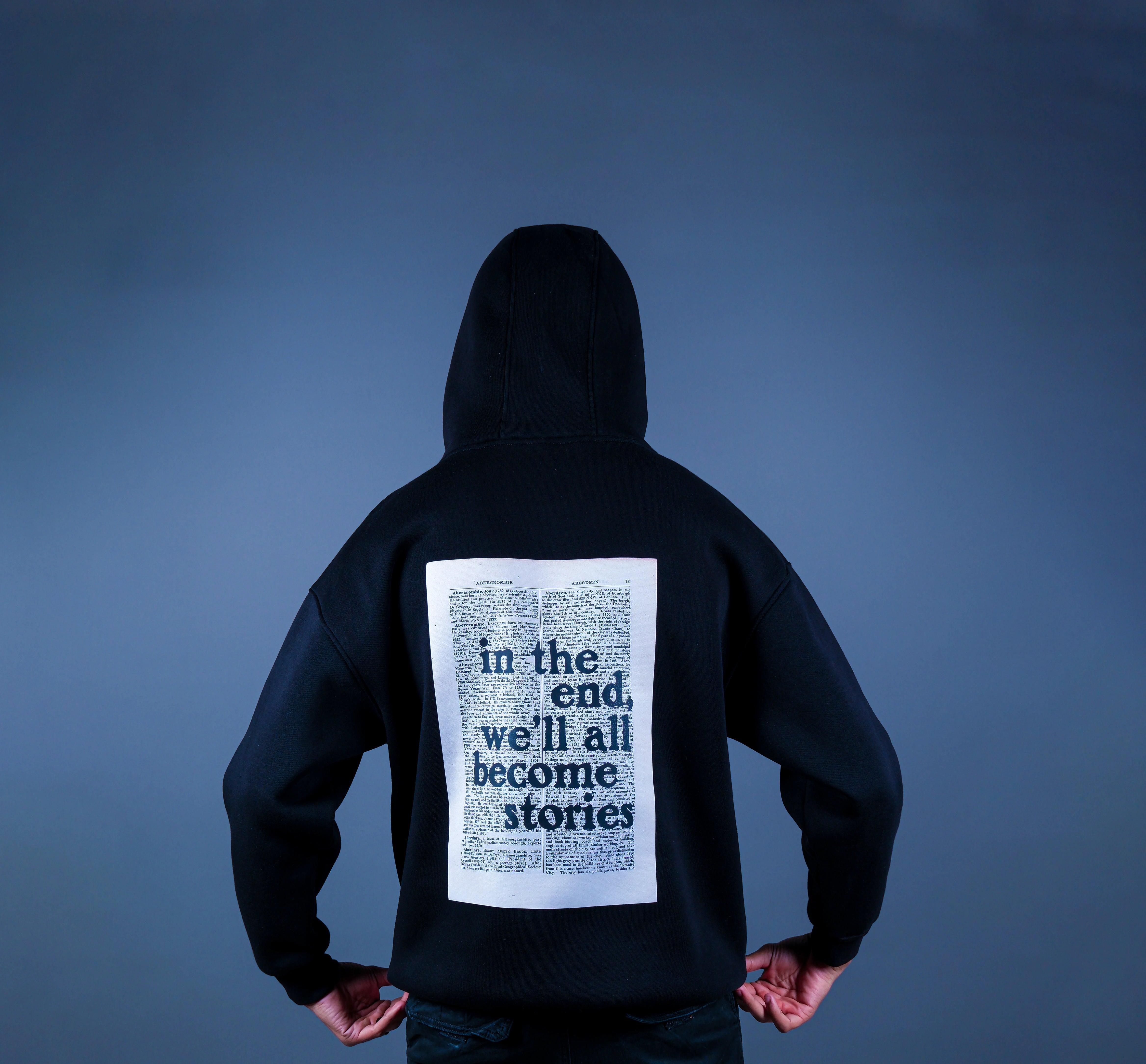 We all become stories hoodie